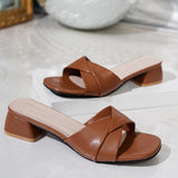 Womens Korean Style Mid-Heel Sandals