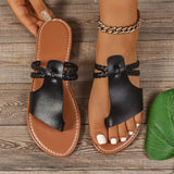 Womens Solid Color Woven Daily Slippers
