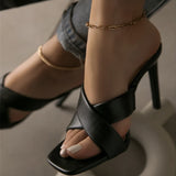 Womens Dainty, High-heeled Plus-size Sandals