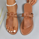 Womens Solid Color Woven Daily Slippers