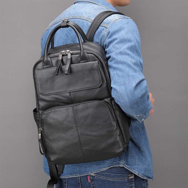 Business‑Casual Oxford 15.6″ Backpack with USB Charging & Laptop Compartment